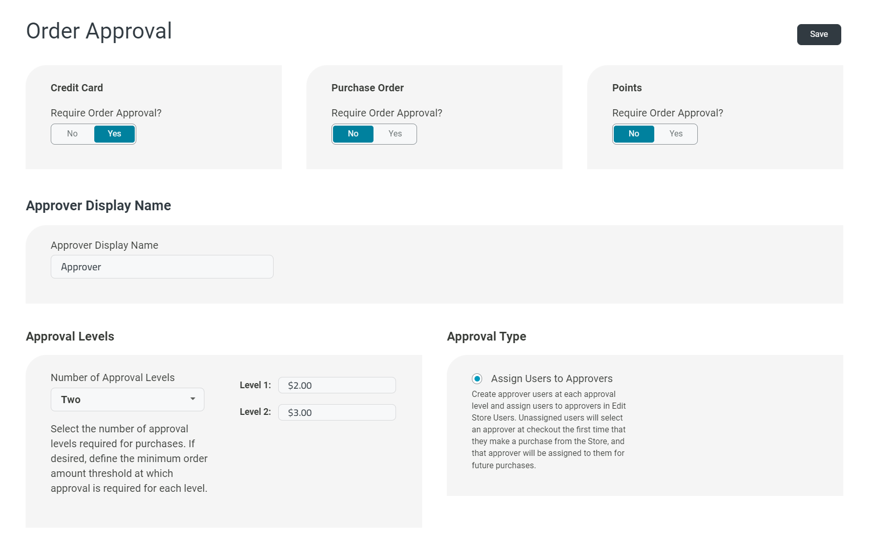 Store Level > Users > Order Approval – Commercio Orders Support