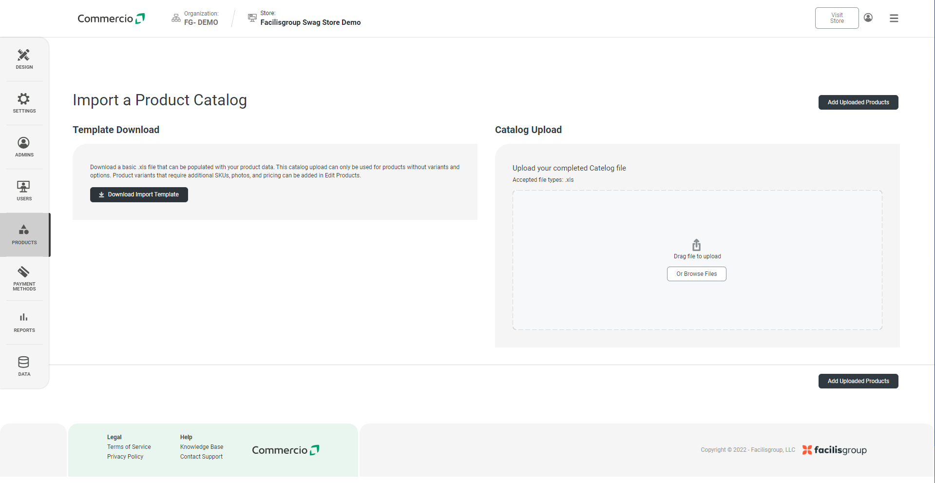 Store Level > Products > Import a Product Catalog – Commercio Orders ...