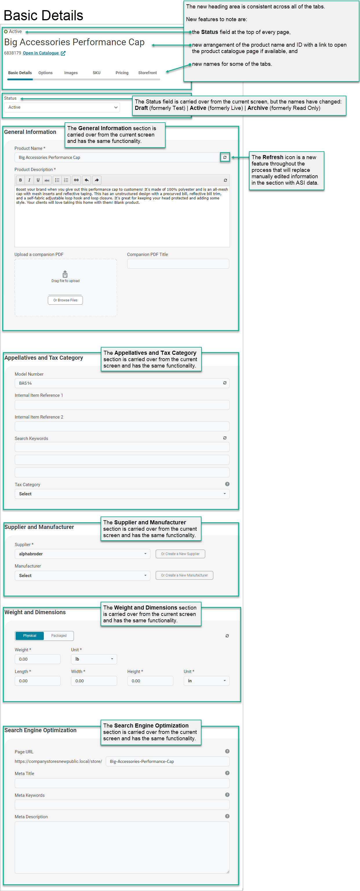 Changes On The Products > Basic Details Tab – Commercio Orders Support